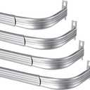 Wesiti 4 Packs Curtain Single Rods Bulk for Windows Adjustable Tension Rod for Door Kitchen Valance Sash Curtains, Bracket and Hardware Included(36-60 Inch,Silver)