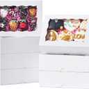 50 PCS 8x5x2 Inch Bakery Boxes with Window for Chocolate Covered Strawberries, Cookies, Cakesickle, Browines, Donut &More
