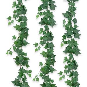 3Pcs Artificial Greenery Ivy Vines Kit, 6FT Odorless Silk Ivy Garland, Green Leaves Fake Hanging Plants, for Boho Decor, Home, Classroom, Wall, Party and Wedding Decoration