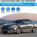 4pcs Window Visors Compatible with 2015-2019 Hyundai Sonata Front+Rear Smoke Tint Sun/Rain Guard Outside Mount Tape-On Vent 2016 2017 2018