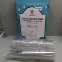 Lilymicky [90 Sets] 20 oz Clear Plastic Cups With Flat Lids, Disposable Drinking Cups, 20 oz Plastic Cups for Ice Coffee, Smoothie, Slurpee, or Any Cold Drinks