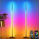 LanAqua Corner Floor Lamp, Smart RGB LED Corner Lamp,16 Million Colors Changing LED Floor Lamp with App Control,Music Sync & Timer Mood Lighting for Living Room,Smart Floor Lamp-2PK