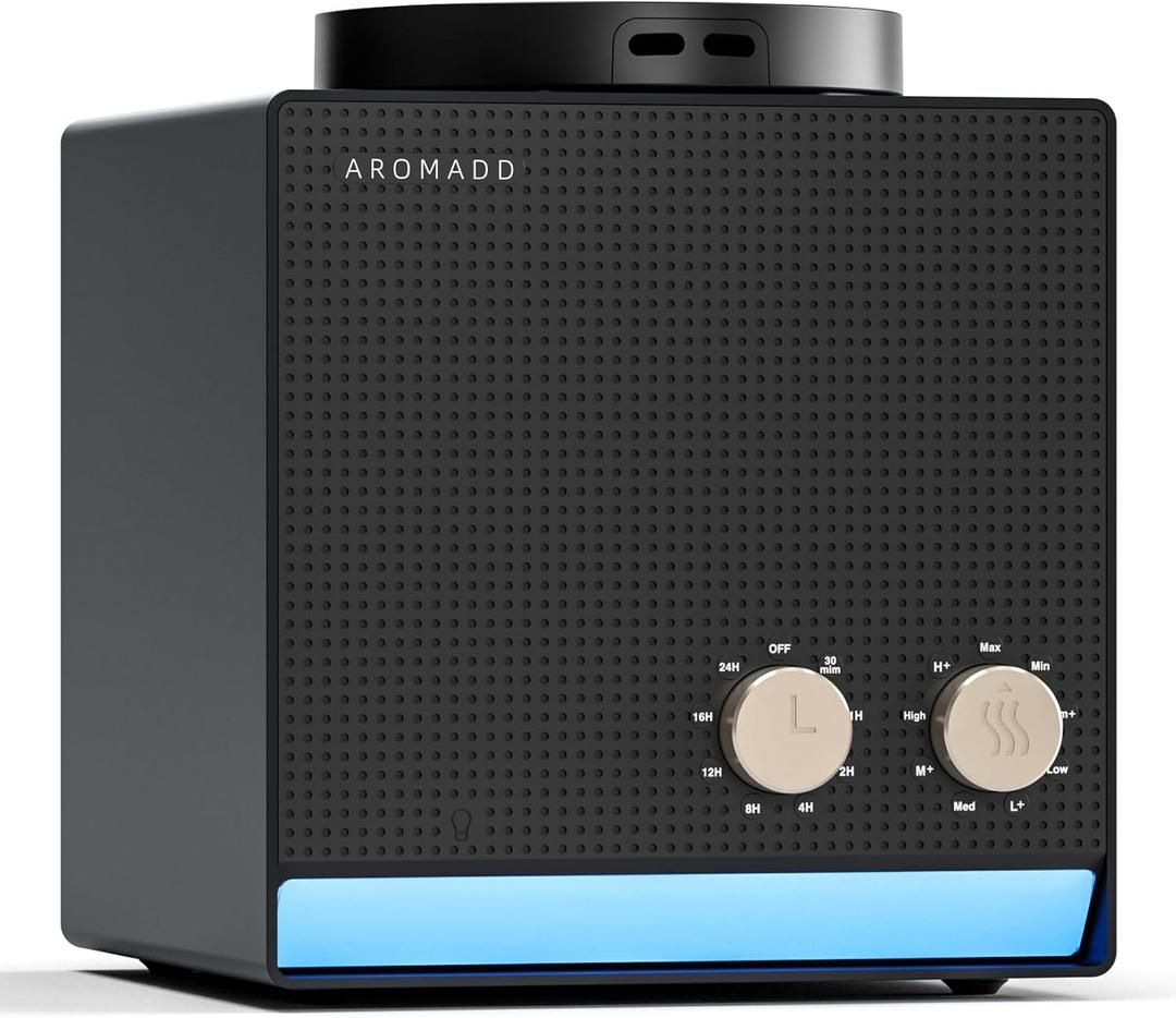 Aromadd Smart Aroma Scent Waterless Essential Oil Diffuser, Cold Air Tech Scent Air Machine for 1500 Sq Ft, 200ml Hotel Collection Diffuser for Home & Office (Black Titanium)