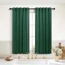 KOUFALL Short Green Christmas Curtains for Kitchen Bathroom Window,Sheer Linen Decorative Curtains for Bedroom (36"W x 45"L (Pack of 2))