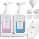 Cleaniverse Liquid Laundry Detergent Dispenser - 64oz Plastic Laundry Detergent Containers w/Labels, Funnel, & More - High Volume Laundry Detergent Pump Dispenser & Softener Storage for Laundry Room