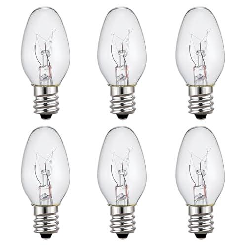 ZwwYvv Night Light Bulbs,E12 Candelabra Base,4 Watt/C7/120V Decorative Bulb,Warm White,6 Pack