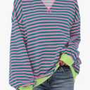 ANRABESS Women Striped Sweatshirts Oversized Crewneck Long Sleeve Shirts Y2K Pullover Top 2026 Fall Outfits Fashion Clothes, 2XL