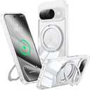 360Spin Magnetic Stand Case for Pixel 10/10 ProFit for MagSafe & Pixelsnap Cover with Ring HolderCrystal Clear Camera Protection Phone Google 10/10 Pro Cases - Clear
