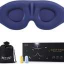 MZOO Sleep Eye Mask for Side Sleeper Men Women, Zero Eye Pressure 3D Sleeping Mask, Light Blocking Patented Design Night Blindfold, Soft Eye Shade Cover for Travel, Blue