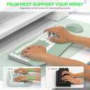 Wireless Keyboard and Mouse Combo,2.4G Full Size Wave Keys Ergonomic Keyboard with Wrist Rest for Natural Typing, 3 DPI Adjustable Ergonomic Mouse for Computer/Laptop/Windows/Mac (Avocado Green-A)