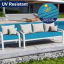 Smiry Waterproof Patio Cushion Covers, Stretch Outdoor Couch Slipcovers Replacement Washable Furniture Protector Sofa Chair Seat Cover for Dogs and Pets (4 Pcs, Teal)