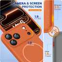 Miracase Magnetic for iPhone 17 Pro Max Case, Compatible with MagSafe, Integrated Silicone Camera Control Cover, 3.0mm Thicken Shockproof Drop Protection Phone Case for 17 ProMax, Orange