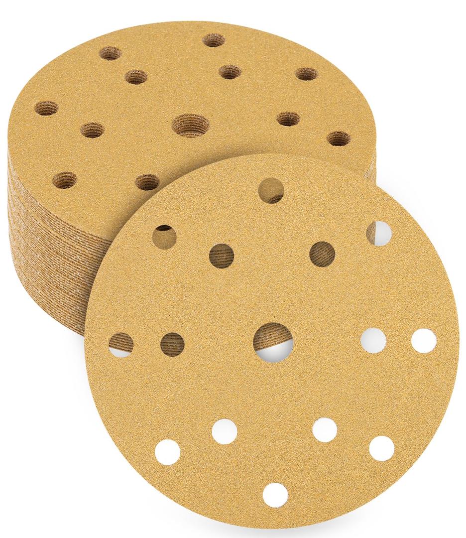 5-Inch 8-Hole Hook and Loop Sanding Discs 220-Grit Random Orbit Sandpaper
