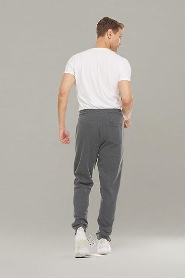 PURE CHAMP Mens, Set of 2 Fleece Active Athletic Workout Jogger Sweatpants for Men with Zipper Pocket and Drawstring, Large,  Black & Grey