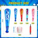 Seematn 24 Sets Inflatable Baseball Bats and Baseballs Set Includes 17 Inch Pow Inflatable Baseball Bats and 2.5 Inch Mini Foam Baseballs for Sports Party Favor Carnival Birthday (Candy Colors)