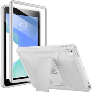 Soke Case for iPad 6th/5th Generation 9.7 Inch 2018/2017,with Built-in Screen Protector and Kickstand, Rugged Full-Body Heavy Duty Protective Cover for Apple iPad Air 2 /Pro 9.7 - Light Gray