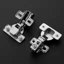 Ravinte 60 Pack 30 Pairs Short Arm Kitchen Cabinet Hinges for 1/2 Inch Overlay Cabinet, Brushed Nickel 105 Degree Opening Angle Hinges, Soft Close Concealed with Mounting Screws for Face Frame Door