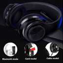 Wireless Bluetooth Headphones-Colorful Lights,Foldable,Bluetooth 5.0,10 m Range,Stereo Surround,Built-in Microphone,Comfortable affixed Ears (Black)