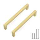 Goldenwarm 25 Pack 5 Inch Solid Cabinet Handles Gold Drawer Pulls Kitchen Cabinet Handles Square Bar Pulls Zinc Alloy Dresser Hardware for Cupboard Bedroom