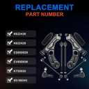 Front Suspension Kit Lower Control Arm Fit for 2012-2020 Chevy Sonic | 2 Lower Control Arm w/Ball Joint 2 Sway Bar Link 4 Outer & Inner Tie Rod End (# K622426 K622428 K750630 EV800936 ES800929)