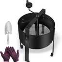 Garden Soil Sifter Rotary Soil Sifter Gardening Sand Soil Compost Sifter with Shovel and Gloves Rock Sifter for Gardening Sand Rock Compost Dirt