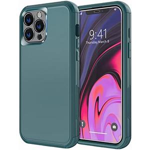 Diverbox Designed for iPhone 12 pro max case with Screen Protector Camera Lens Cover Heavy Duty Shockproof Dropproof Cases for Apple iPhone 12 pro max Phone (Dark Green)