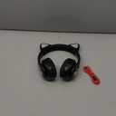 Kids Bluetooth Wireless Over-Ear Cat Ear Headphones with Microphone for Kids Teens Adults (Black)