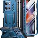 FNTCASE for Moto-G 2026/2025 Case: for Motorola Moto G Play 2026 5G Military Grade Drop Proof Protection Cover with Kickstand | Matte Textured Rugged Shockproof TPU | Protective Phone Case Blue