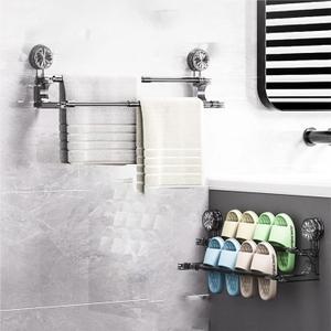 Adjustable Suction Cup Towel Bar (17.7INCH-30.3INCH), Suction Cup Double Towel Bar, Swivel Telescopic Bathroom Towel Holder, No Drill Easy Install