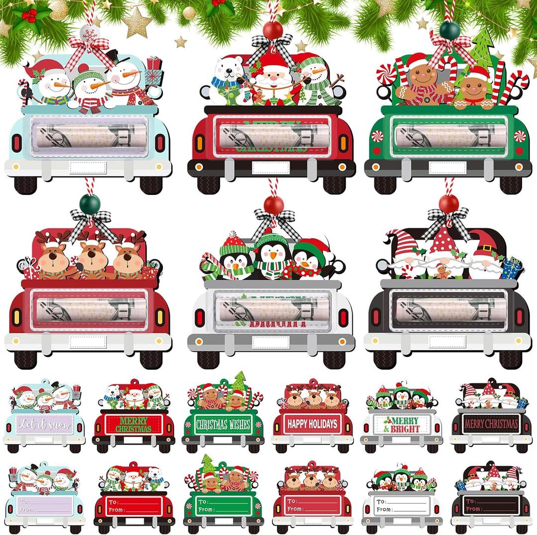 Sinload 24 Set Christmas Money Holder for Cash Gift Christmas Cash Holders Ornaments Funny Xmas Holiday Money Card Hanging Decoration for Xmas Tree Hanging Accessories Gift Ideas (Card Stock)