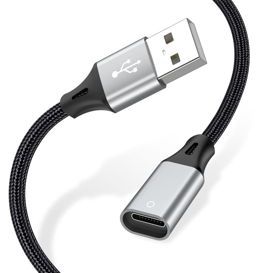AGVEE 1.5ft USB-A Male to Lightning Female Charging Adapter Cable for Apple Pencil 1st Generation, Enables iPencil Gen 1 Match iPad with USB-C Port(Not Plug & Play, Need Extra Steps), Dark Gray