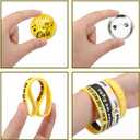 Remuuly 200 Pcs Childhood Cancer Awareness Gold Ribbon Accessories Bulk Include 100 Silicone Bracelet 100 Inspirational Pin for Charity Public Party Activities