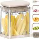 French Fry Cutter, Solucky Potato Onion Cutter, Professional Homestyle Vegetable Chopper Dicer, Great for Potatoes Carrots Cucumbers Zucchini Pepper (Apricot Pink)