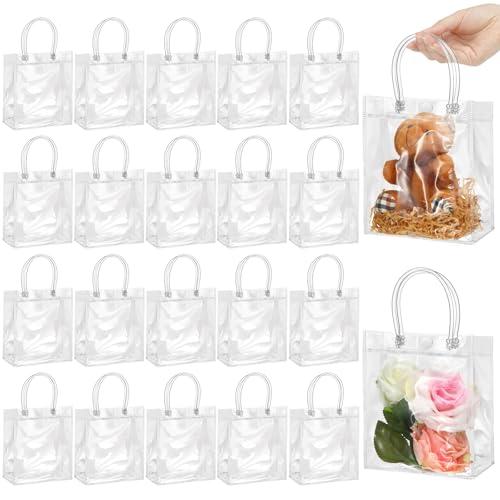 30 Pack Clear Plastic Gift Bags for Wedding Favors, Party Favor Bags Small 5.1" L x 2.75" W x 5.9" H - Premium Quality, Bulk Packaging Included (Crystal Clear)