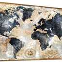 Tucai Decor Framed Wall Art World Map Wall Art Print Picture Decor Home Interior - Map Picture for Office Decor Travel Memory Nautical Map Canvas Artwork 20 x 40 inch Ready to Hang (Framed)