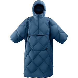ATEPA Wearable Sleeping Bag, Recycled Water-Resistant Camping Blanket Poncho, Ultralight Packable Stadium Blanket for Outdoor (Blue)