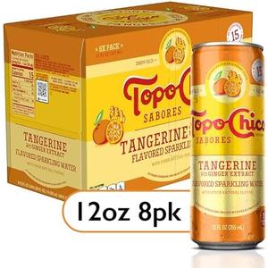 Pack of 2 Topo Chico Sabores Tangerine with Ginger Extract 12oz 8pk, BBD: 03/02/2026