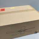 Ceiling Fans with Lights, 48 inch Low Profile Ceiling Fan with Light and Remote Control, Flush Mount RGB Dimmable Light, Noiseless, Brown Ceiling Fan for Bedroom Indoor/Outdoor Use