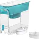 Waterdrop Slim Water Filter Dispenser for Fridge, Large Capacity, 35-Cup, 200-Gallon Long-Life, 5X Lifetime, Reduces Chlorine, PFOA/PFOS and More, BPA Free, Turquoise (with 2 Filters)