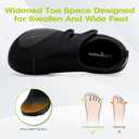 OrthoComfoot Men's Orthopedic Diabetic Extra Wide Walking Shoes: Adjustable Arch Support Plantar Fasciitis Slip-On for Swollen Feet, Comfortable Orthotic Easy Top Loafers for Foot and Heel Pain (Black)