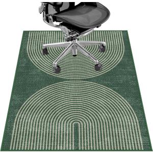 Office Chair Mat for Hardwood Floor&Tile Floor,36"X 48" Heavy Duty Desk Chair Mat for Hard Floors,Under Desk Rug for Rolling Computer Chair,Anti Slip,Low Pile Carpet Floor-Geo Green