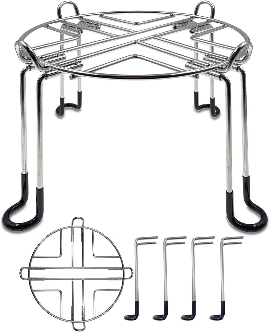 Stainless Steel Countertop Stand with Rubberized Non-Slip Feet, 9" Diameter by 6" Tall, Compatible with Berkey Big, Travel, Royal Gravity-fed Water Filter System and other Gravity Tanks