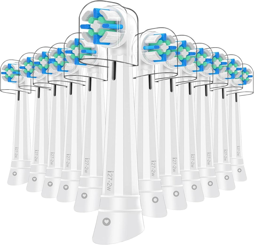12 Pcs IO Replacement Heads Compatible with Oral B IO 2/3/4/5/6/7/8/9/10 Electric Toothbrush, Brush Heads for Teeth Clean Compatible with Oral B IO (White)