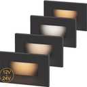 Kadision 3 Color Low Voltage 12V-24V LED Step Lights Indoor and Outdoor, 3.5W 175lm Stair Light, Aluminum Oil Rubbed Bronze, 4 Pack