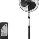 BLACK+DECKER 18" Oscillating Pedestal Fan with Remote, BDSF18MB, Black | Oscillating Pedestal Fan with Remote, 90-Degree Oscillation, 3 Speed Settings, Adjustable Height, Timer, 30-Degree Tilt