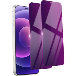 2 Pack Privacy Screen Protector for iPhone 12/12 Pro Tempered Glass 6.1'' Private Saver Anti-Spy Anti-Blue Light Eye Protection Anti-Scratch Full Coverage No Bubble