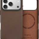 Premium Pebbled Leather Case Compatible with iPhone 17 Pro Max 6.9", Soft Top Grain Leather, Compatible with MagSafe, Metal Buttons and Camera Bezel (Brown)