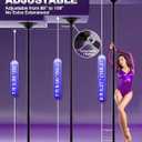 PYY Dance Pole - Adjustable & Portable Dancing Pole for Gym Studio Pub, Chrome Finish, Spinning & Static Modes, No Drilling Required, w/Remote LED Stage Lights, 88"-108"