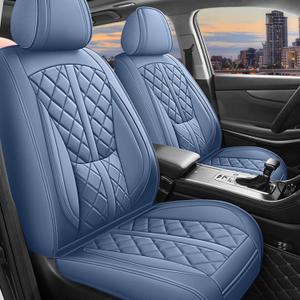 otoez Car Seat Covers Full Set, Blue Leather Seat Cover 5 Seat, Waterproof Automotive Front & Rear Seat Cushion Protector Full Coverage for Most Cars Sedens Trucks SUVs Vans, Blue