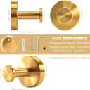 MoHern Gold Shower Hooks, 6 Pack Hooks with Hexagonal Allen Wrench, Expansion Rubber Plug, and Fastening Screw, Premium Stainless Steel Gold Towel Hook Set for Cement Walls, Marble, Wood, Brick, Tile